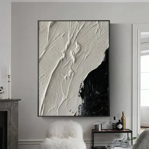 Large handmade Abstract texture oil painting hand painted Wall Art Texture oil painting Wall Art Black and White Abstract Lady Painting Modern Wall Art black white painting Wall Art