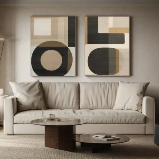 Large handmade Wall Art painting Wabi-Sabi Wall Art Brown Modern Abstract Painting On Canvas Minimalist Art Black and Beige Art Living Room Decor