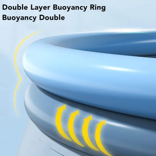 Large Inflatable Swimming Pool with Sunshade & Rain Shelter - Durable PVC Outdoor Luxury Water Park for Backyard, Garden, Summer Parties - Multiple Sizes (1-9 People) - No Pump Included, Luxury Pool D