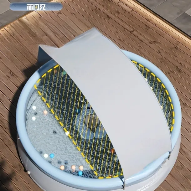 Large Inflatable Swimming Pool with Sunshade & Rain Shelter - Durable PVC Outdoor Luxury Water Park for Backyard, Garden, Summer Parties - Multiple Sizes (1-9 People) - No Pump Included, Luxury Pool D