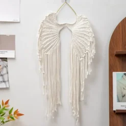 Large Macrame Angel Wings Wall Hanging Boho Chic Style Wall Decor Crochet Cotton Bedroom Backdrop Home Decor