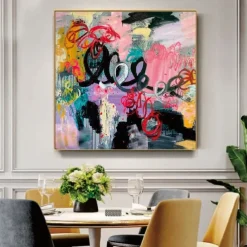 Large Modern Abstract Colorful Paintings On Canvas handmade Acrylic Painting Modern Fine Art hand painted Wall Expressionist Fireplace Oil Painting Vibrant Art oil painting