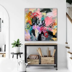 Large Modern Abstract Colorful Paintings On Canvas handmade Acrylic Painting Modern Fine Art hand painted Wall Expressionist Fireplace Oil Painting Vibrant Art oil painting