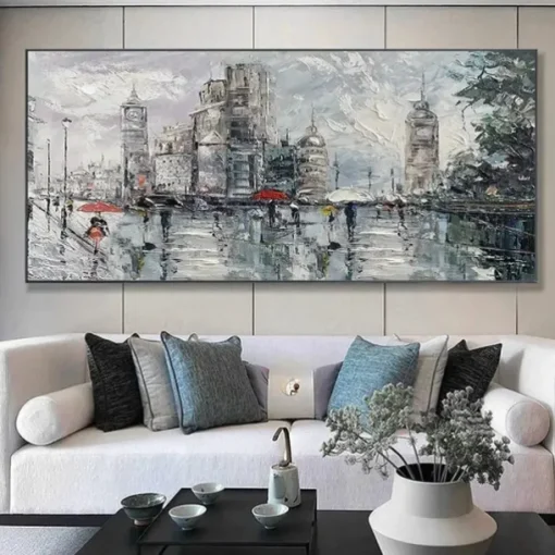 Large New York city painting hand painted Abstract City Painting handmade Urban Art Painting hand painted City Skyline Painting New York Skyline oil painting city paintings Wall Art Abstract Painting