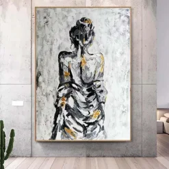 Large Nude Girl Painting handmade Figurative Painting Artwork Large Abstract Girl Painting Hand Painted Impressionism nude girl Painting Fine Art women painting for home decoration best gift