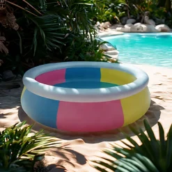 Large Round Pool, Available in Multiple Sizes, Foldable, Lightweight And Easy to Install, Portable And Storage-Friendly, Durable PVC Mesh Material with Quick-Drain Valve Design, Equipped with Multiple