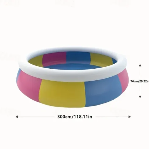 Large Round Pool, Available in Multiple Sizes, Foldable, Lightweight And Easy to Install, Portable And Storage-Friendly, Durable PVC Mesh Material with Quick-Drain Valve Design, Equipped with Multiple