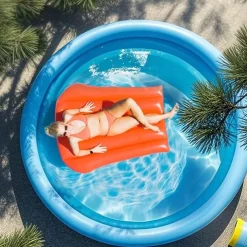 Large Round Pool, Available in Multiple Sizes, Foldable, Lightweight And Easy to Install, Portable And Storage-Friendly, Durable PVC Mesh Material with Quick-Drain Valve Design, Equipped with Multiple