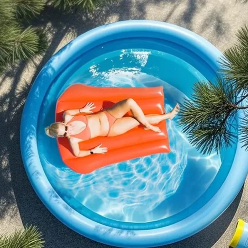 Large Round Pool, Available in Multiple Sizes, Foldable, Lightweight And Easy to Install, Portable And Storage-Friendly, Durable PVC Mesh Material with Quick-Drain Valve Design, Equipped with Multiple