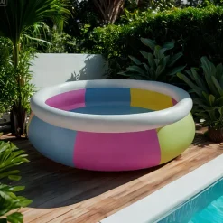 Large Round Pool, Available in Multiple Sizes, Foldable, Lightweight And Easy to Install, Portable And Storage-Friendly, Durable PVC Mesh Material with Quick-Drain Valve Design, Equipped with Multiple