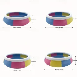 Large Round Pool, Available in Multiple Sizes, Foldable, Lightweight And Easy to Install, Portable And Storage-Friendly, Durable PVC Mesh Material with Quick-Drain Valve Design, Equipped with Multiple