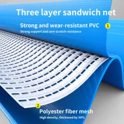 Large Round Pool, Available in Multiple Sizes, Foldable, Lightweight And Easy to Install, Portable And Storage-Friendly, Durable PVC Mesh Material with Quick-Drain Valve Design, Equipped with Multiple