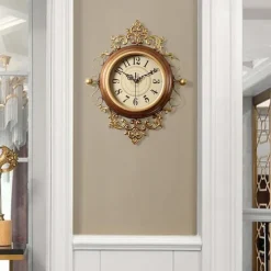 Large Vintage Wall Clock Silent Non Ticking Battery Operated Quartz Wall Clock Metal Wall Clocks Retro Wall Clock Court Style