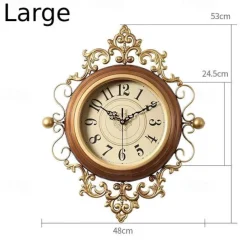 Large Vintage Wall Clock Silent Non Ticking Battery Operated Quartz Wall Clock Metal Wall Clocks Retro Wall Clock Court Style