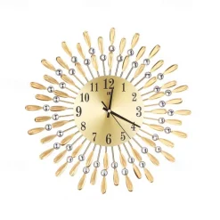 Large Wall Clock Metal Decorative Silent Non-Ticking Big Clocks Modern Home Decorations for Living Room Bedroom Dining Room Office