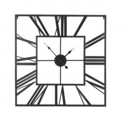 Large Wall Clock Roman Numeral Wall Clock Outdoor Garden Wall Clock Metal Square Skeleton Clock for Living Room Cafe Hotel Office Home Decor 58 cm