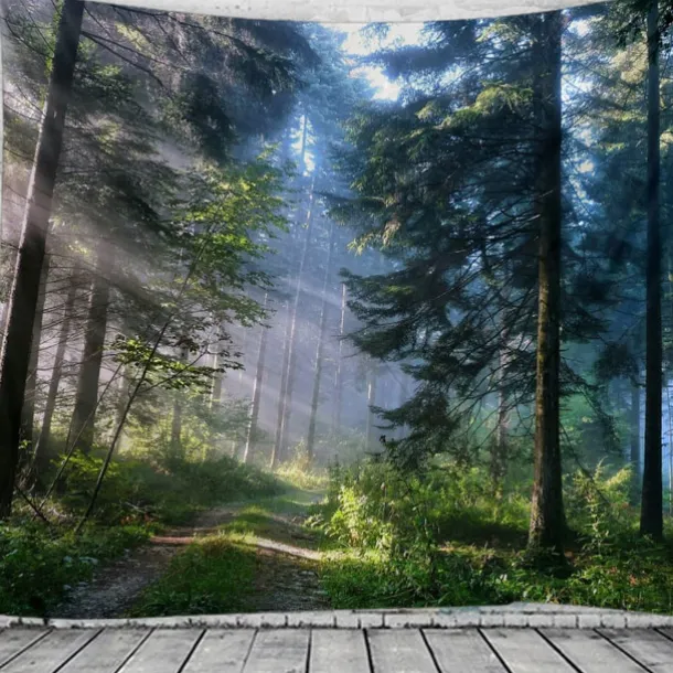 Large Wall Tapestry Art Decor Blanket Curtain Hanging Home Bedroom Living Room Decoration Misty Forest Tapestry Wall Hanging Nature Landscape Tapestry