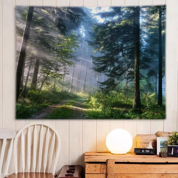 Large Wall Tapestry Art Decor Blanket Curtain Hanging Home Bedroom Living Room Decoration Misty Forest Tapestry Wall Hanging Nature Landscape Tapestry