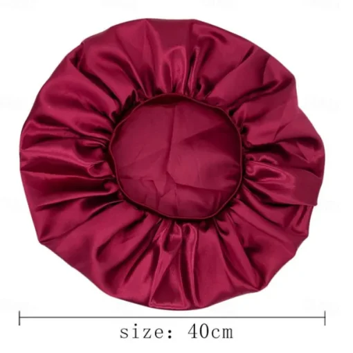 Large Women Silk Satin-Bonnet Extra Soft Elastic Band Sleeping Caps for Curly Dreadlock Braid Hair