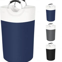 Laundry Basket, Laundry Hamper, Collapsible Laundry Baskets, Dirty Clothes Hamper, Waterproof with Foam Protected Aluminum Handles for College Dorm, Family 90L