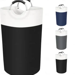 Laundry Basket, Laundry Hamper, Collapsible Laundry Baskets, Dirty Clothes Hamper, Waterproof with Foam Protected Aluminum Handles for College Dorm, Family 90L