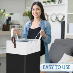 Laundry Hamper with Wheels and Lid, 75/90L Rolling Clothes Basket with Handle, Large Laundry Hamper for Bedroom, Bathroom, Dorm, Laundry Room