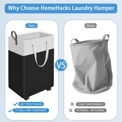 Laundry Hamper with Wheels and Lid, 75/90L Rolling Clothes Basket with Handle, Large Laundry Hamper for Bedroom, Bathroom, Dorm, Laundry Room