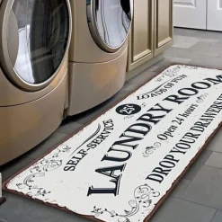Laundry Mat Rug Kitchen Mat Non-Slip Oil Proof Rug Indoor Outdoor Mat Bedroom Decor Bathroom Mat Entrance Rug Door Mat