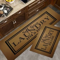 Laundry Mat Rug Kitchen Mat Non-Slip Oil Proof Rug Indoor Outdoor Mat Bedroom Decor Bathroom Mat Entrance Rug Door Mat