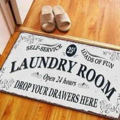Laundry Mat Rug Kitchen Mat Non-Slip Oil Proof Rug Indoor Outdoor Mat Bedroom Decor Bathroom Mat Entrance Rug Door Mat