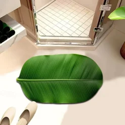 Leaf Irregular Doormat Kitchen Mat Floor Mat Non-Slip Area Rug Oil Proof Rug Indoor Outdoor Mat Bedroom Decor Bathroom Mat Entrance Rug
