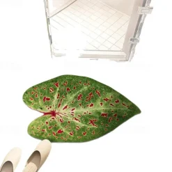 Leaf Irregular Doormat Kitchen Mat Floor Mat Non-Slip Area Rug Oil Proof Rug Indoor Outdoor Mat Bedroom Decor Bathroom Mat Entrance Rug