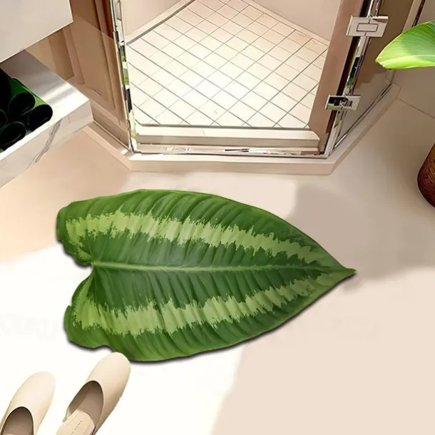 Leaf Irregular Doormat Kitchen Mat Floor Mat Non-Slip Area Rug Oil Proof Rug Indoor Outdoor Mat Bedroom Decor Bathroom Mat Entrance Rug