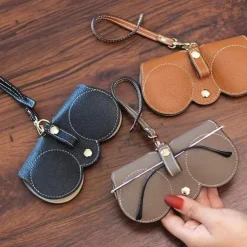 Leather Glasses Case Sunglasses Pouch, Portable Eyeglass Carrying Case, Cute men & women, Multicolour