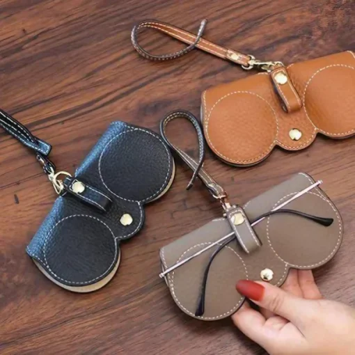Leather Glasses Case Sunglasses Pouch, Portable Eyeglass Carrying Case, Cute men & women, Multicolour