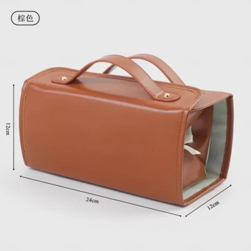 Leather Waterproof Cosmetic Bag, 4-in-1 Travel Toiletry Organizer, Large-Capacity Makeup Bag with Dry and Wet Separation for Stylish Storage