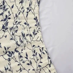 Leaves Pattern Fitted Sheet Set 100% Cotton Ultra Soft Breathable Silky Bed Sheets Deep Pocket Bedding Sheets 3 Piece Queen King Size