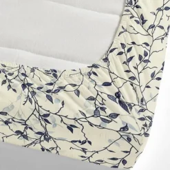 Leaves Pattern Fitted Sheet Set 100% Cotton Ultra Soft Breathable Silky Bed Sheets Deep Pocket Bedding Sheets 3 Piece Queen King Size