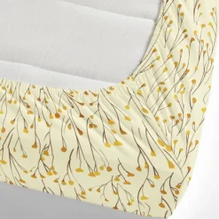 Leaves Pattern Fitted Sheet Set 100% Cotton Ultra Soft Breathable Silky Bed Sheets Deep Pocket Bedding Sheets 3 Piece Queen King Size