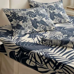 Leaves Spring Pattern Fitted Sheet Set 100% Cotton Ultra Soft Breathable Silky Bed Sheets Deep Pocket Bedding Sheets 3 Piece Queen King Size