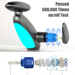 LED Bathroom Sink Faucet, Bathroom Faucet with Removable Sprayer, 4-in-1 Modern, Single Hole Bathroom Faucet, LED Light, Fountain Tap