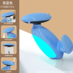 LED Bathroom Sink Faucet, Bathroom Faucet with Removable Sprayer, 4-in-1 Modern, Single Hole Bathroom Faucet, LED Light, Fountain Tap