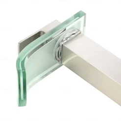 LED Bathroom Sink Mixer Faucet Waterfall Spout 3 Color Temperature, Tall Vessel Taps Single Handle One-hole Monobloc Basin Taps Washroom