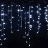 LED Curtain Lights Solar 3x0.5m 4mx0.6m 5x0.8 24V Low Voltage Remote Control Solar Power Plug-in Dual Purpose String Light Thanksgiving Christmas Outdoor Party Garden Decoration Fairy Lights Gypsophila 1 set
