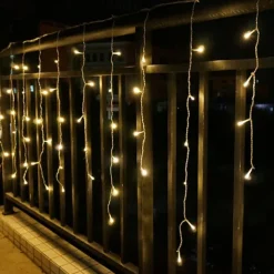 LED Curtain Lights Solar 3x0.5m 4mx0.6m 5x0.8 24V Low Voltage Remote Control Solar Power Plug-in Dual Purpose String Light Thanksgiving Christmas Outdoor Party Garden Decoration Fairy Lights Gypsophila 1 set