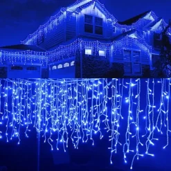 LED Curtain Lights Solar 3x0.5m 4mx0.6m 5x0.8 24V Low Voltage Remote Control Solar Power Plug-in Dual Purpose String Light Thanksgiving Christmas Outdoor Party Garden Decoration Fairy Lights Gypsophila 1 set