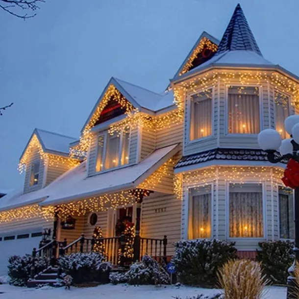 LED Curtain Lights Solar 3x0.5m 4mx0.6m 5x0.8 24V Low Voltage Remote Control Solar Power Plug-in Dual Purpose String Light Thanksgiving Christmas Outdoor Party Garden Decoration Fairy Lights Gypsophila 1 set