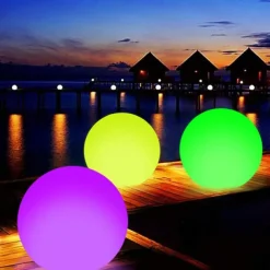 LED Floating Pool Lights 40cm Glowing Ball Inflatable Luminous Ball LED Ball Decorative Beach Ball For Outdoor Swimming Pool Pool Sports Equipment