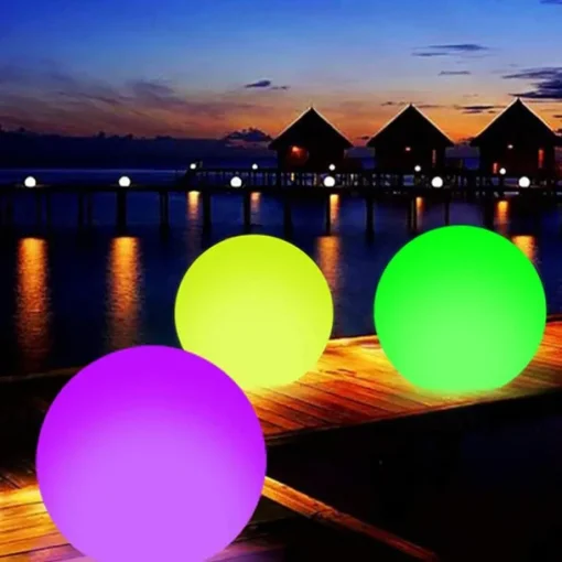 LED Floating Pool Lights 40cm Glowing Ball Inflatable Luminous Ball LED Ball Decorative Beach Ball For Outdoor Swimming Pool Pool Sports Equipment