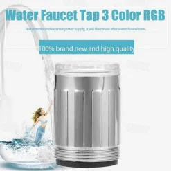 LED Light Water Faucet Tap Heads Temperature Sensor RGB Glow LED Shower Stream Bathroom Shower faucet 3 Color Changing